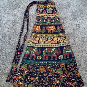 Handmade Indian Wrap Skirt with Elephants